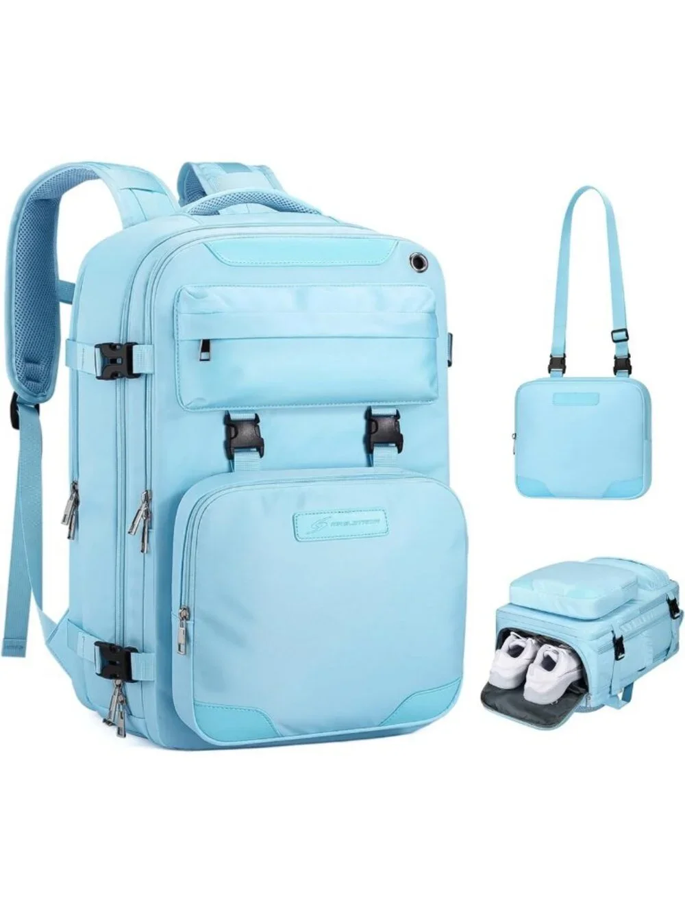 Versatile Travel Backpack for Laptop, Shoe Compartment, Lightweight, Waterproof